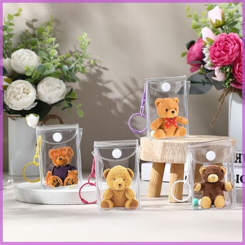 SilTriangle 6 Pcs Clear Figure Display Bag with Keychain 2.36 x 1.97 x 3.54'' Hanging Clear Doll Display Bag Portable Blind Box Display Case Small Dustproof Collectibles Doll Storage Bag for Figures in Saudi Arabia