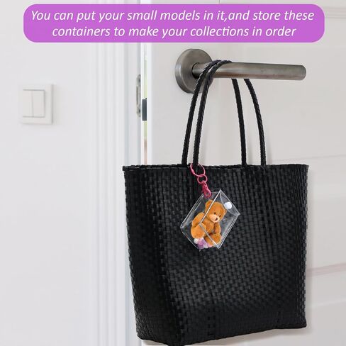 SilTriangle 6 Pcs Clear Figure Display Bag with Keychain 2.36 x 1.97 x 3.54'' Hanging Clear Doll Display Bag Portable Blind Box Display Case Small Dustproof Collectibles Doll Storage Bag for Figures in Saudi Arabia