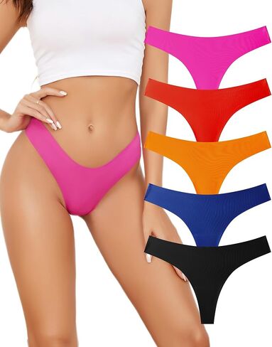 UGDUCK Seamless Thongs for Women No Show Thong Breathable Comfortable Panties Sexy Women Underwear Pack in Saudi Arabia