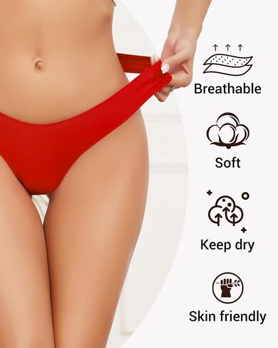 UGDUCK Seamless Thongs for Women No Show Thong Breathable Comfortable Panties Sexy Women Underwear Pack in Saudi Arabia