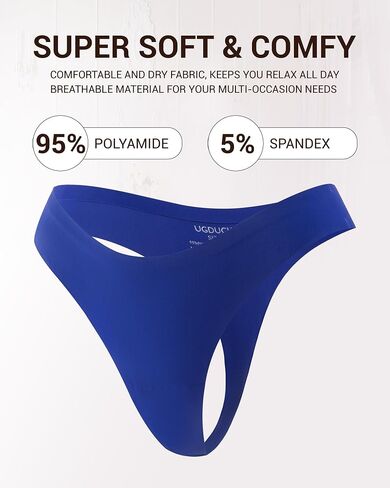 UGDUCK Seamless Thongs for Women No Show Thong Breathable Comfortable Panties Sexy Women Underwear Pack in Saudi Arabia