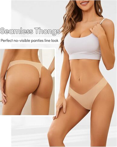 Domee Women's Seamless Thong Underwear No Show Panties Pack of 6 in Saudi Arabia