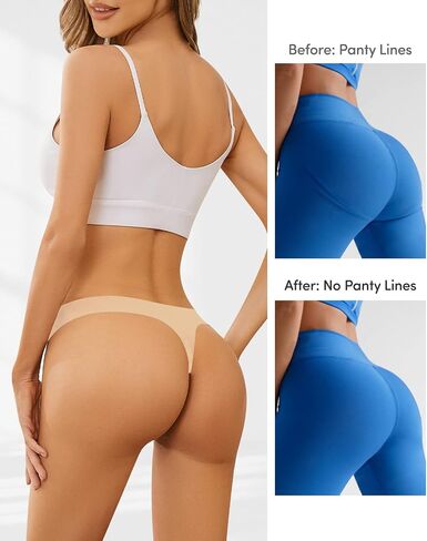 Domee Women's Seamless Thong Underwear No Show Panties Pack of 6 in Saudi Arabia