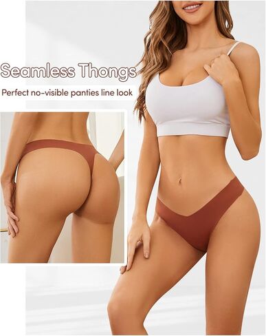 Domee Women's Seamless Thong Underwear No Show Panties Pack of 6 in Saudi Arabia