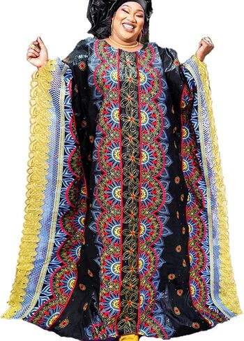 African Bazin Riche Dresses for Wedding Party Gown Embroidery Black Clothing Nigerian Women Basin Dashiki Long Dresses Mix Size Lady Traditional Dress in Saudi Arabia