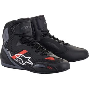 حذاء Alpinestars Faster-3 Rideknit، حذاء ركوب خفيف الوزن معتمد من CE، مقاس 13.5، أسود/رمادي/أحمر ساطع in Kuwait