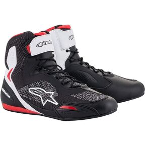 حذاء Alpinestars Faster-3 Rideknit، حذاء ركوب خفيف الوزن معتمد من CE، مقاس 14، أسود/أبيض/أحمر in Kuwait