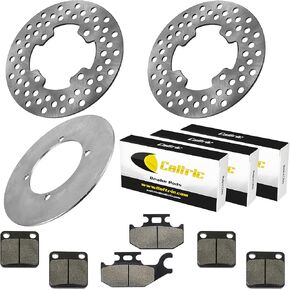 Caltric Front and Rear Brake Disc Rotor and Pads compatible with Yamaha Kodiak 450 YFM450F 2005-2006 in Kuwait