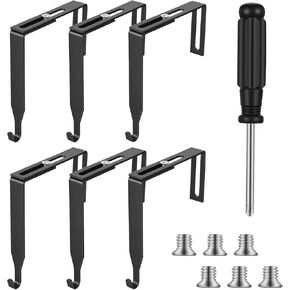 6 PCS Metal Universal Cubicle Hangers, Adjustable Cubicle Hooks Black Door Mirror/Partition Hanger Cubicles Wall Hooks with Cross Screwdriver Adjusted to Fit Panels with 1.35 to 3.5 Inch Thickness in Kuwait