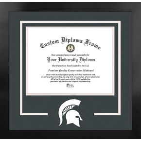 إطار أسود من صور الحرم الجامعي NCAA Michigan State Spartans للجنسين دبلوم الروح مانهاتن مع طباعة حجرية إضافية، أسود، مقاس واحد in Kuwait