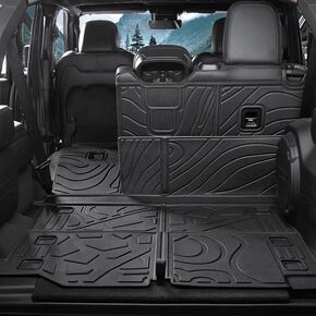 Cargo Mat for 2018-2025 2026 Jeep Wrangler JL (4-Door Unlimitied), Full Coverage All Weather TPE Protector Cargo Mat with Backrest Mat Trunk Mat Cargo Liner for Jeep Wrangler Accessories in Kuwait