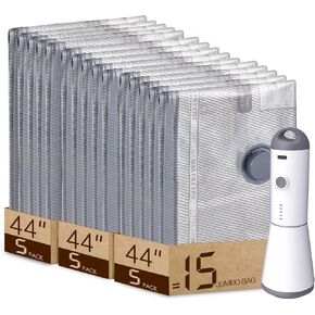 Vacuum Bags for Travel with Rechargeable air Pump, Carry-on Size Compression Packing Bags for Luggage and Suitcase, Space Saver for Clothes and Clothing 15 Jumbo Size in Kuwait