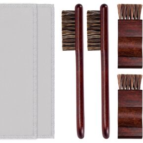 6 Pieces Silver Polish Set， Set with 4 Horsehair Brushs & 2 Polishing Cloths,Detail Workewelry Jewelry Cleaning Brush for Silverware, Plates, Earring, Cutlery,Ring in Kuwait