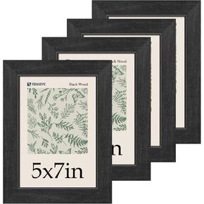 5x7 Picture Frame 4 Pack, Natural Solid Wood Photo Frame, HD Tempered Glass, Table Display or Wall Hanging in Saudi Arabia