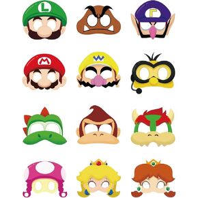 Jolbndcv 12 Pcs Felt Masks, Game Themed Cartoon Role Play Bros Party Favors, Birthday Cosplay Mask Halloween Dress Up Supply in Kuwait
