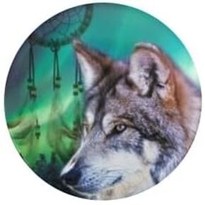 CafePress Native Dream Catcher Wolf Northern Lig دبوس دائري صغير مقاس 1 بوصة in Kuwait