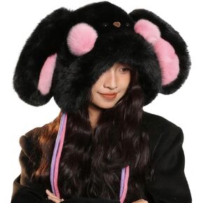 لطيف آذان الأرنب قبعة فروي قبعة الصياد قبعة للنساء فو الفراء غامض قبعة الشتاء الدافئة الحيوان الأذن اللوحات قبعة قبعات الثلوج in Kuwait