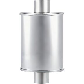 Exhaust Resonator Universal 2.5'' Inlet/Outlet for Cars Trucks, Oval Muffler Shape Stainless Steel Straight-Through Performance, Overall Length 13.8", Silver in Kuwait