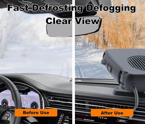 Portable Car Heaters for Vehicle for Winter,360° Rotatable 200W Quick Windshield Defroster Defogger,12V Car Heater that Plugs into Cigarette Lighter,Portable Heater for Car,UTV,SUV,RV in Kuwait