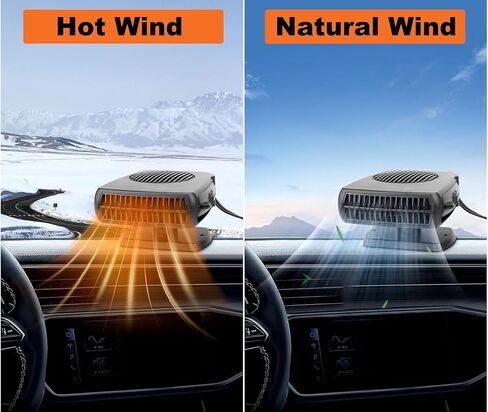 Portable Car Heaters for Vehicle for Winter,360° Rotatable 200W Quick Windshield Defroster Defogger,12V Car Heater that Plugs into Cigarette Lighter,Portable Heater for Car,UTV,SUV,RV in Kuwait