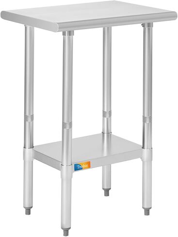 طاولة تريشين من الفولاذ المقاوم للصدأ مقاس 45.72 سم × 60.96 سم، طاولة عمل وتحضير تجارية شديدة التحمل مع رف سفلي للمطبخ، المطعم، المنزل، الفندق in Kuwait