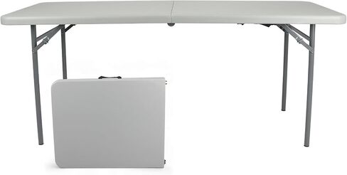 أثاث OEF OEFCMFIH3060 طاولة قابلة للطي مصبوبة بالنفخ مستطيلة الشكل من الدرجة التجارية الصناعية مع إطار فولاذي قياس 18 وقمة سميكة (مستطيل، 30 بوصة × 60 بوصة، سطح رمادي مرقط) in Kuwait
