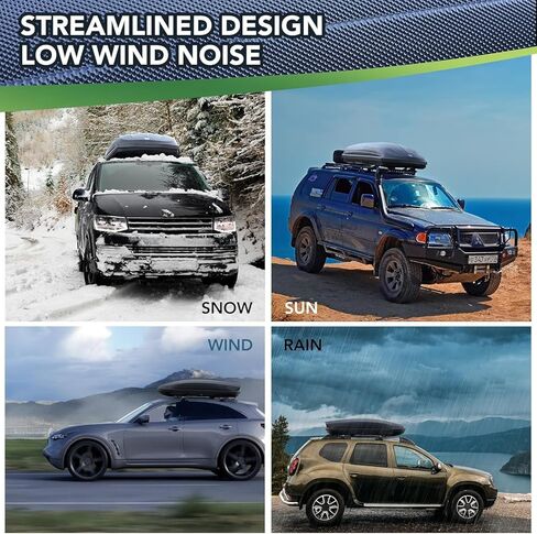 Rooftop Cargo Box Carrier Dual-Side Opening,12 Cubic Hard Shell Rooftop Cargo Carrier for Car Storage,165Lbs Weight Capacity with Secure Straps&Keys in Saudi Arabia