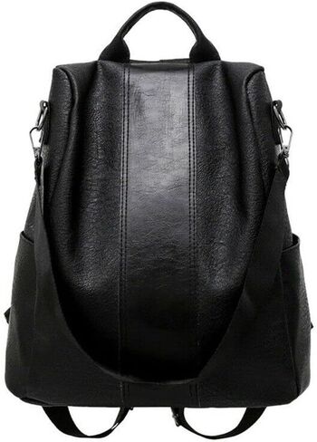 Anti-Theft Bag Travel Satchel PU Leather Women Practical Shoulder Backpack(black) in Saudi Arabia