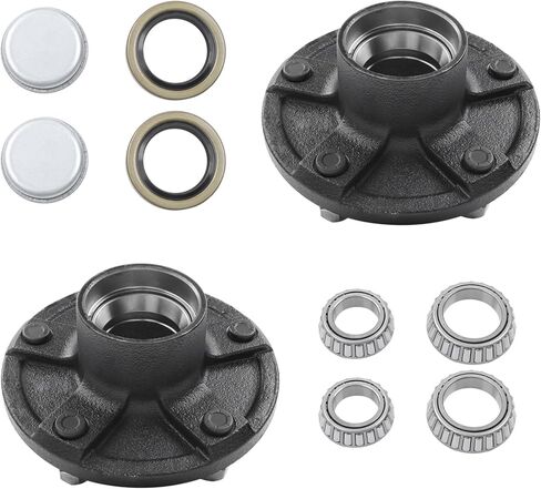 GXYWADY 2 Sets 5 on 5.5 Inch Trailer Hub Kit Replacement for 3500 lbs 84 Spindle with Trailer Bearing Kit (4 Pieces/Set) in Saudi Arabia