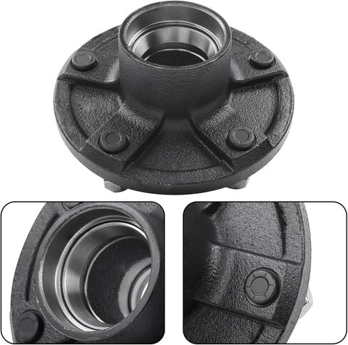 GXYWADY 2 Sets 5 on 5.5 Inch Trailer Hub Kit Replacement for 3500 lbs 84 Spindle with Trailer Bearing Kit (4 Pieces/Set) in Saudi Arabia