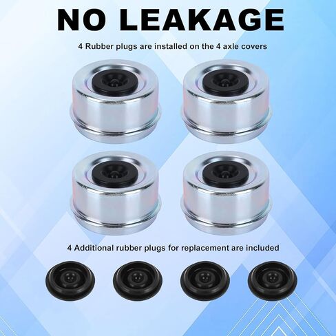 4pcs Trailer Axle Wheel Hub, 2.72inch/6.9cm Trailer Bearing Dust Cap with 8 Rubber Plug for Most 7000-8000 Lb Wheel Hub Axles Dexter Dexter EZ Lube Camper RV Bearing Dust Cap Grease Cover Accessories in Saudi Arabia