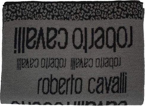 ROBERTO CAVALLI ESZ064 LU053 Grey/Black Wool Blend Mens Scarf in Saudi Arabia