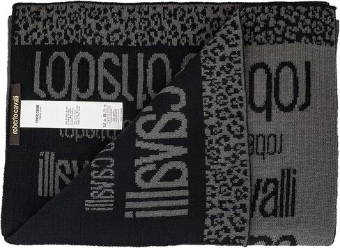 ROBERTO CAVALLI ESZ064 LU053 Grey/Black Wool Blend Mens Scarf in Saudi Arabia