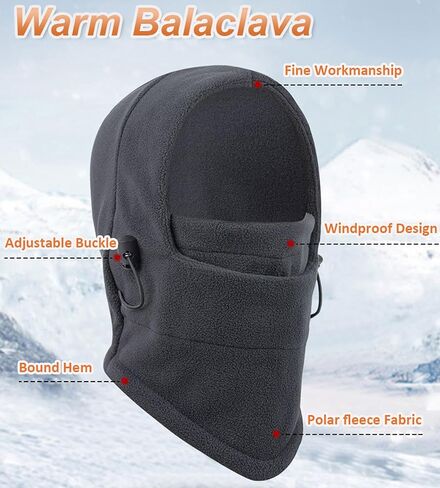 Kids Balaclava-Mask Hats - Winter Warm-Polar Fleece-Ski Face Mask for Boys Girls-Cold Weather Windproof Snow Neck Gaiter in Saudi Arabia