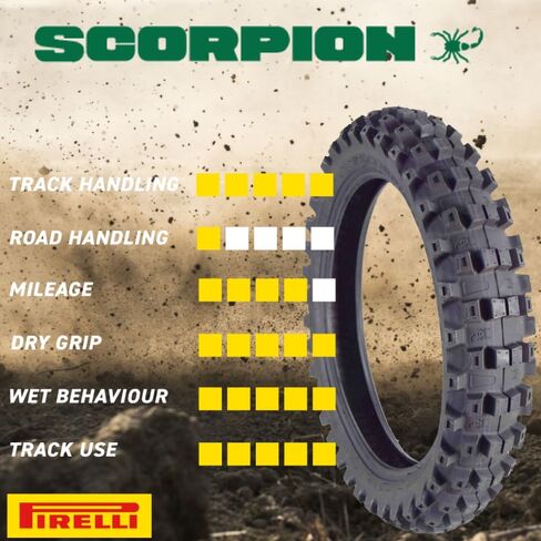 Pirelli Scorpion XC Mid-Soft Front Dirt Bike Tire 80/100-21 51M NHS Tube Type – Competition Off-Road Enduro & Motocross Tire with V-Shaped Tread for Grip, Steering Control, & Soft Terrain Performance in Saudi Arabia