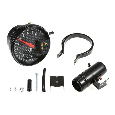 Car Tachometer Gauge, 5 Inch Diameter Tachometer, Tachometer with Shift Light Carbon Fiber Face 7 Colors with LED Pointer (Multicolor) in Saudi Arabia