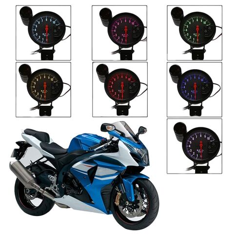 Car Tachometer Gauge, 5 Inch Diameter Tachometer, Tachometer with Shift Light Carbon Fiber Face 7 Colors with LED Pointer (Multicolor) in Saudi Arabia