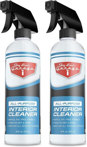 Jay Leno's Garage All Purpose Interior Cleaner Spray for Cars Trucks SUVs and Motorcycles Cleans Leather Vinyl Plastic Wood Grain and Screens Protects with UV Inhibitors 16 oz (16 oz (Pack of 2)) in Kuwait