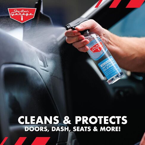 Jay Leno's Garage All Purpose Interior Cleaner Spray for Cars Trucks SUVs and Motorcycles Cleans Leather Vinyl Plastic Wood Grain and Screens Protects with UV Inhibitors 16 oz (16 oz (Pack of 2)) in Kuwait
