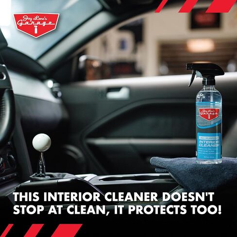 Jay Leno's Garage All Purpose Interior Cleaner Spray for Cars Trucks SUVs and Motorcycles Cleans Leather Vinyl Plastic Wood Grain and Screens Protects with UV Inhibitors 16 oz (16 oz (Pack of 2)) in Kuwait