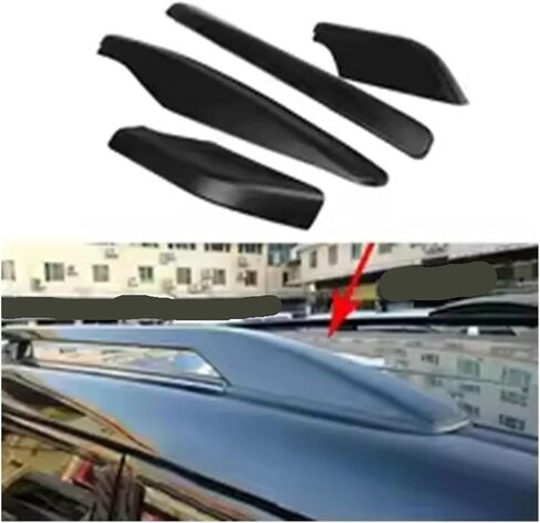 4 قطعة ABS سقف السيارة رف أمتعة السكك الحديدية نهاية غطاء قذيفة حامي متوافق لميتسوبيشي باجيرو V73 V93 V97 2009-2018 in Kuwait