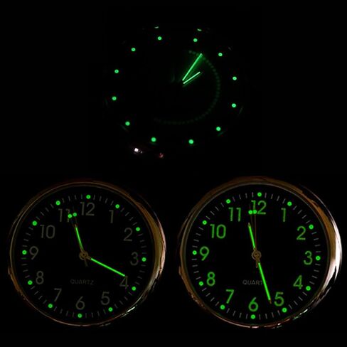 Car Quartz Clock with Night Light Analog Quartz Clock for Car Dashboard Black Case White Dial for Vehicle Interior in Saudi Arabia