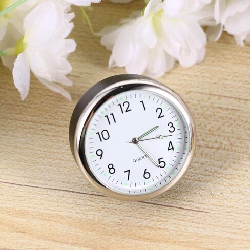 Car Quartz Clock with Night Light Analog Quartz Clock for Car Dashboard Black Case White Dial for Vehicle Interior in Saudi Arabia