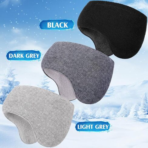 JenPen 3 Pcs Three-layer Fleece Ear Warmer Muffs Headband, Winter Waterproof Fuzzy Ear Muff Covers for Men Women Ski Cycling in Saudi Arabia