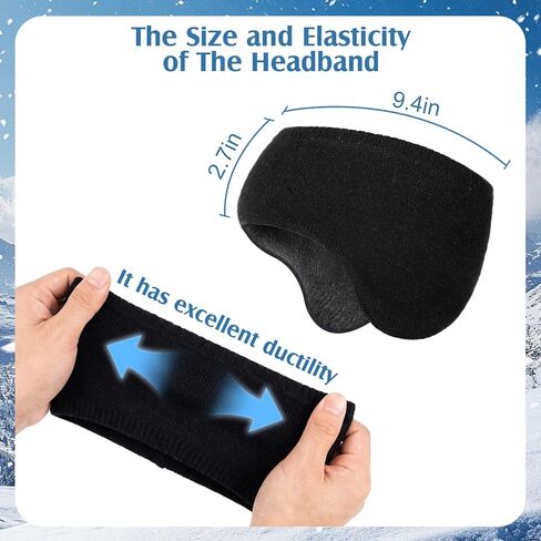 JenPen 3 Pcs Three-layer Fleece Ear Warmer Muffs Headband, Winter Waterproof Fuzzy Ear Muff Covers for Men Women Ski Cycling in Saudi Arabia
