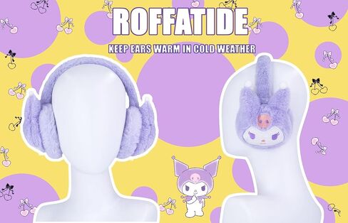 Roffatide Anime Ear Muffs Warm Faux Furry Winter Outdoor Earmuffs Foldable Ear Warmer for Women Girls in Saudi Arabia