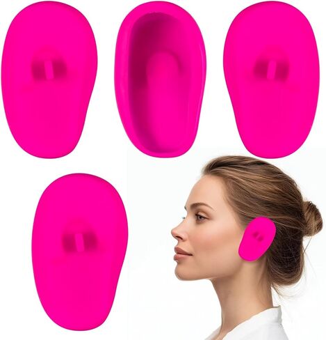 4PCS Pink Silicone Ear Covers for Hair Dye and Showering for Hair Dye Ear Covers for Shower and Coloring Protection in Saudi Arabia