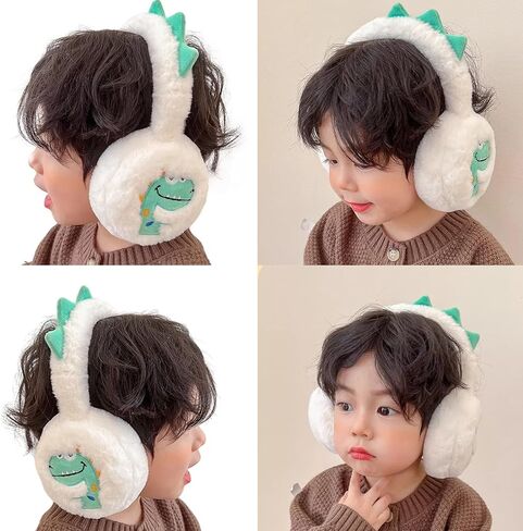 Dinosaur Plush Earmuffs Cartoon Pattern Ear Warmers Warm Winter Ear Protecting for Cold Weather in Saudi Arabia