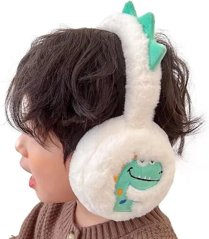 Dinosaur Plush Earmuffs Cartoon Pattern Ear Warmers Warm Winter Ear Protecting for Cold Weather in Saudi Arabia
