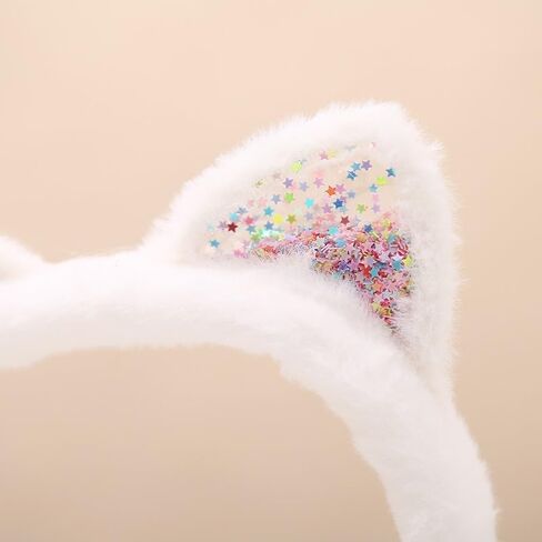 JIAHG Cute Rainbow Colored Cat Ear Covers Winter Earmuffs Soft Faux Fur Ear Warmers Adjustable for Adults Kids Thermal Plush Earmuffs in Saudi Arabia